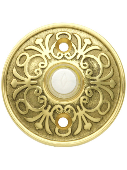 Solid Brass Lancaster Style Buzzer Button in Polished Brass.